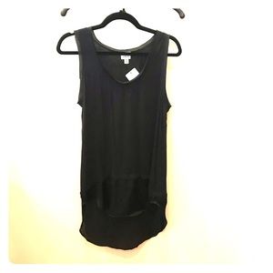 Evereve long layering tank with sheer bottom